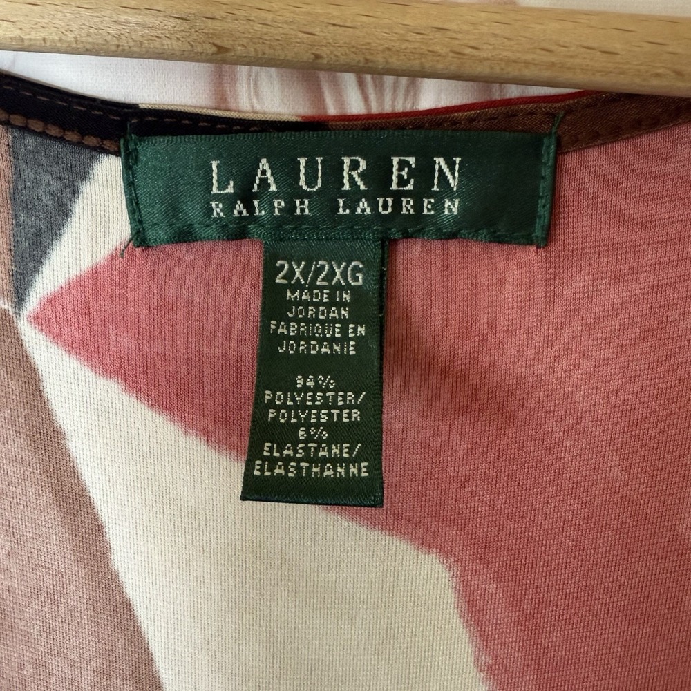 Lauren Ralph Lauren Dress Wrap Sleeveless Women's Size 2X Geometric - Picture 3 of 8